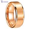 Dropshipping 8mm Stainless Steel Wedding Ring Men Women Daily Life Gift Jewelry Grooved Beveled Brushed Comfort Fit
