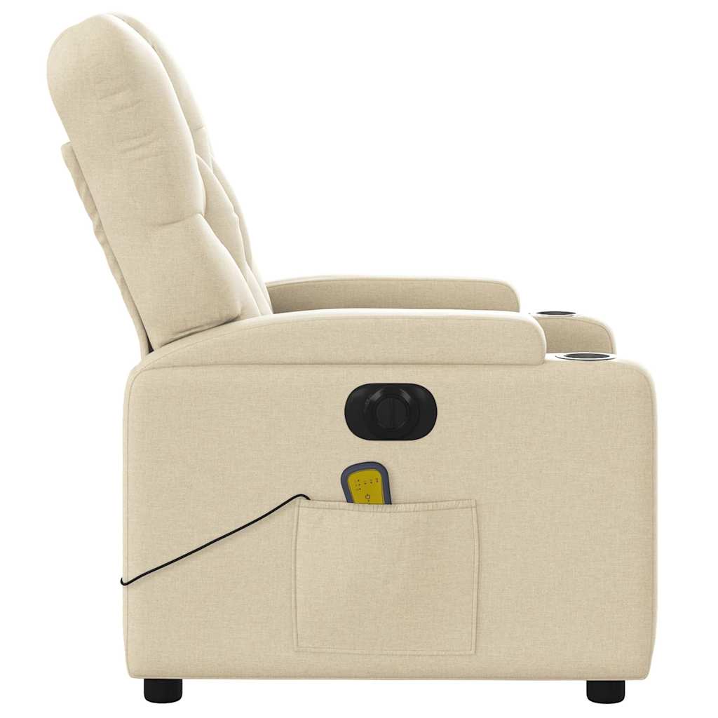 Electric Massage Chair Cream Fabric