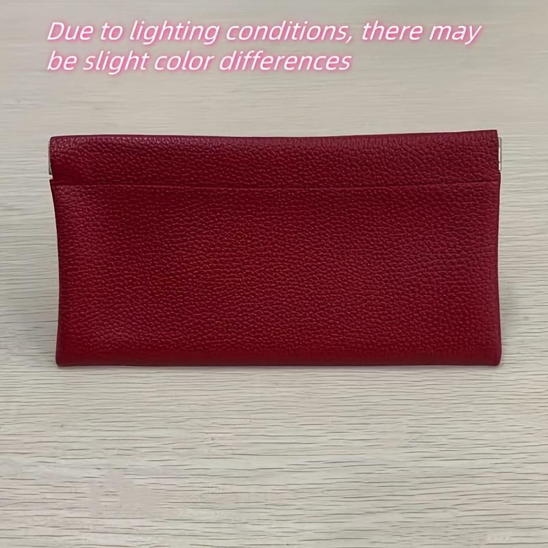 Дорожный кошелек 1 шт. Классический простой стиль Автоматическая застежка Длинный кошелек, Текстура личи, Высококачественная ПУ, Автоматическая застежка, Паспорт