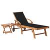 Day and Night - Day and Night Lounger with Table and Solid Teak Wood Cushion