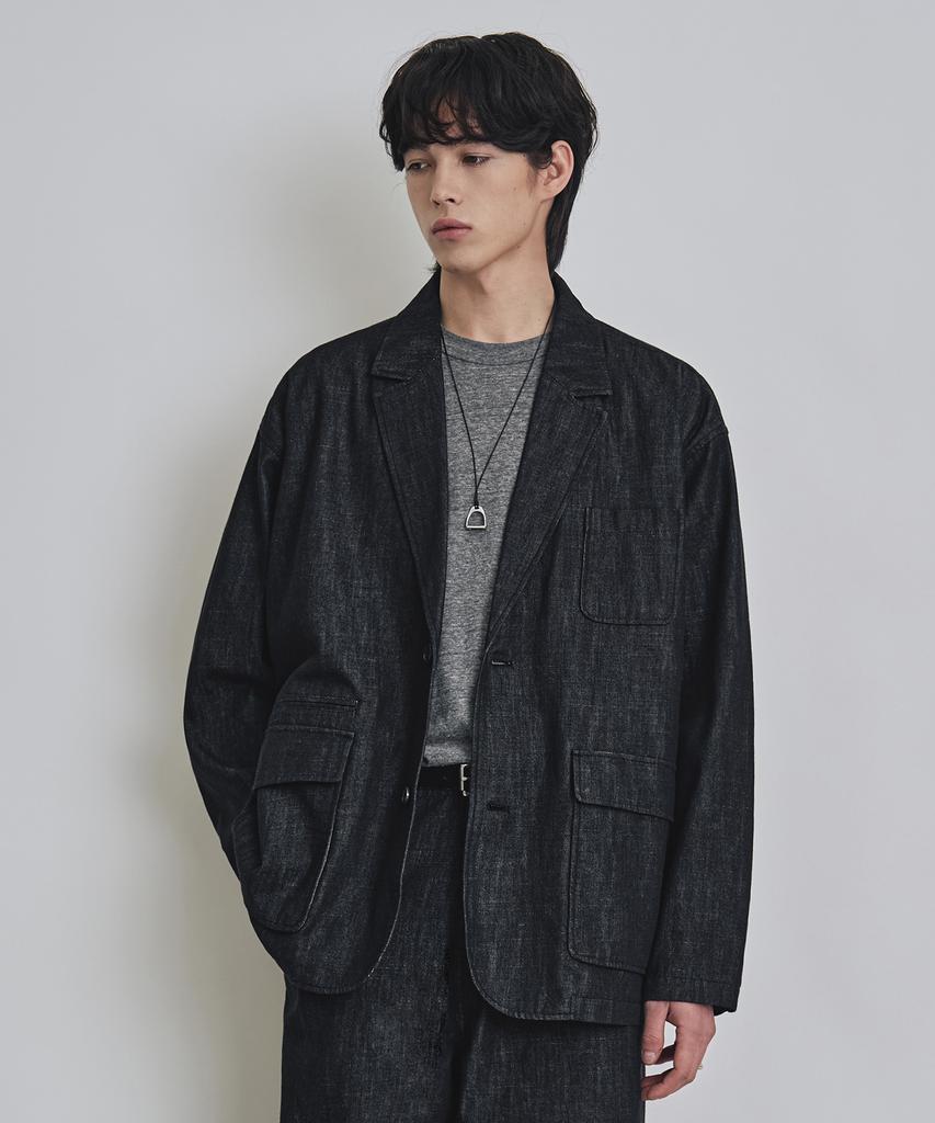 Costume O’Clock Denim Loose Fit Washed Blazer Cp Black Coosjk044Cpblack