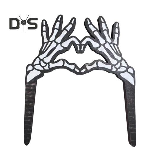 

Скелет любовный жест цветочный горшок колышек устойчивый к погодным условиям прочный деревянный знак для растений колышек для внутреннего и наружного использования суккулентный горшок для растений бонсай украшение чёрный