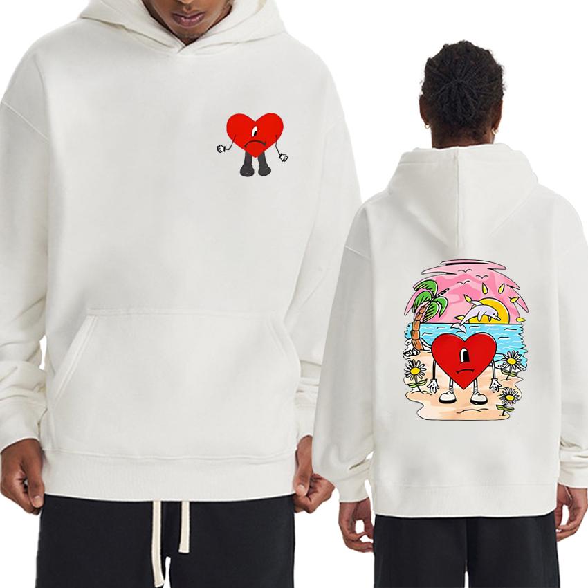 Rapper Bad Bunny Un Verano Sin Ti Double Sided Graphics Hoodies Men Women Harajuku Fashion Sweatshirt Unisex Fleece Pullovers