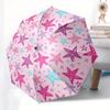 1pc Pink Starry Circular Pattern Umbrella with Plastic Handle,Suitable for All Seasons Home Travel Outdoor UmbrellaB1858