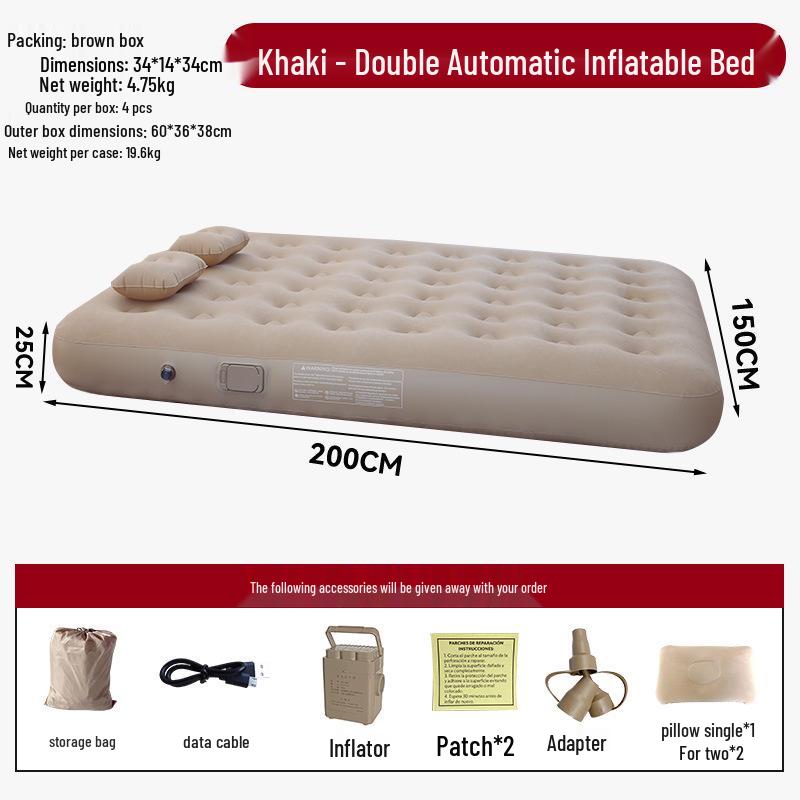 Office Nap High-Grade Flocking Inflatable Bed - Easy Storage, Lightweight, One-Button Setup Sleeping Pad