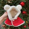 Christmas Pet Cloak Ears Hooded Bib Cape Christmas Dog Coat With Hood Dog Hoodie