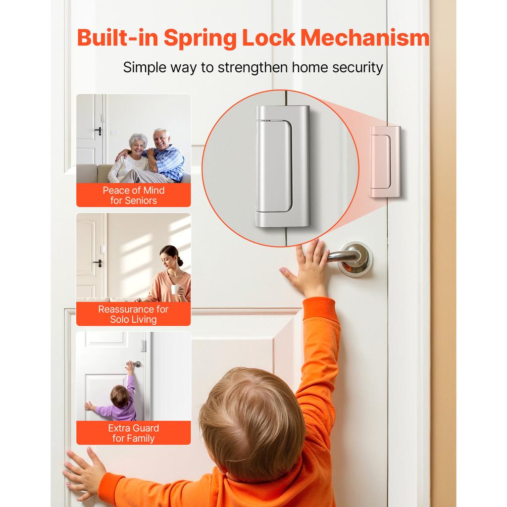 SucceBuy Door Reinforcement Lock 2 Pack Home Lock with 3 Inch Stop Withstand 800 lbs of Force with 8 Screws for Inward-Opening