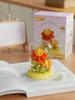 Sunflower Lego-Compatible Flower Pot Dust Cover - Educational Assembly Toy for Girls