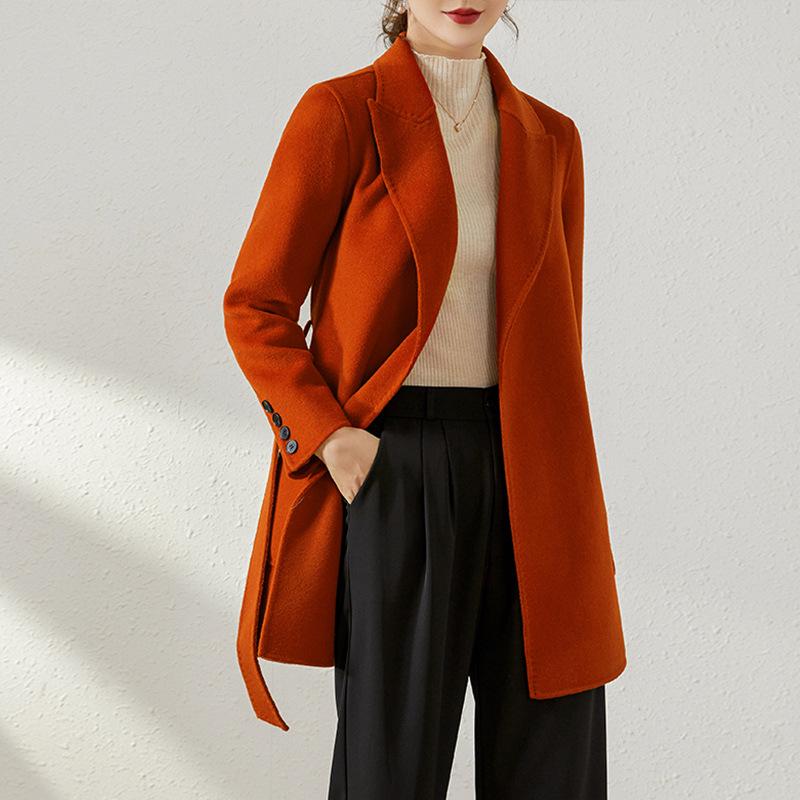 

Hepburn Style Double-Faced Wool Blend Mid-Length Coat for Petite, Spring 2025 Collection S (80-105 lbs)