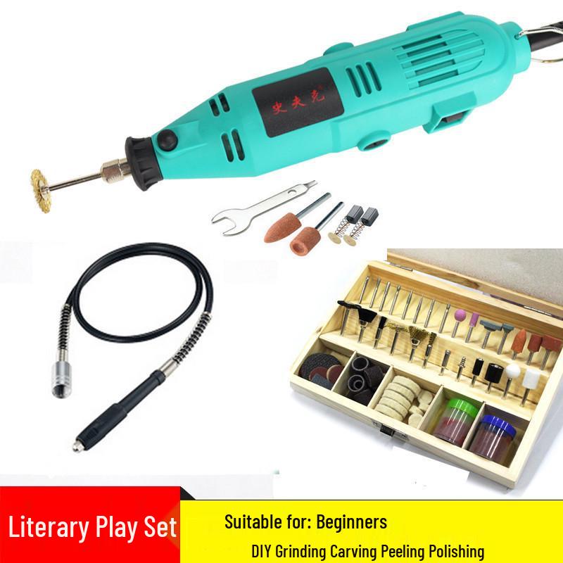 Copper Electric Grinder Pen for Wood, Jade, and Root Carving – Miniature Electric Drill and Grinding Tool