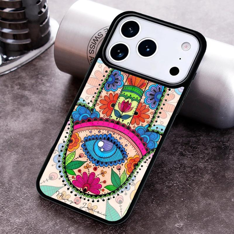 Hamsa Hand of Fatima Phone Case for iPhone 17 16 15 Pro Max Air 14 13 12 11 Plus Shockproof Cover