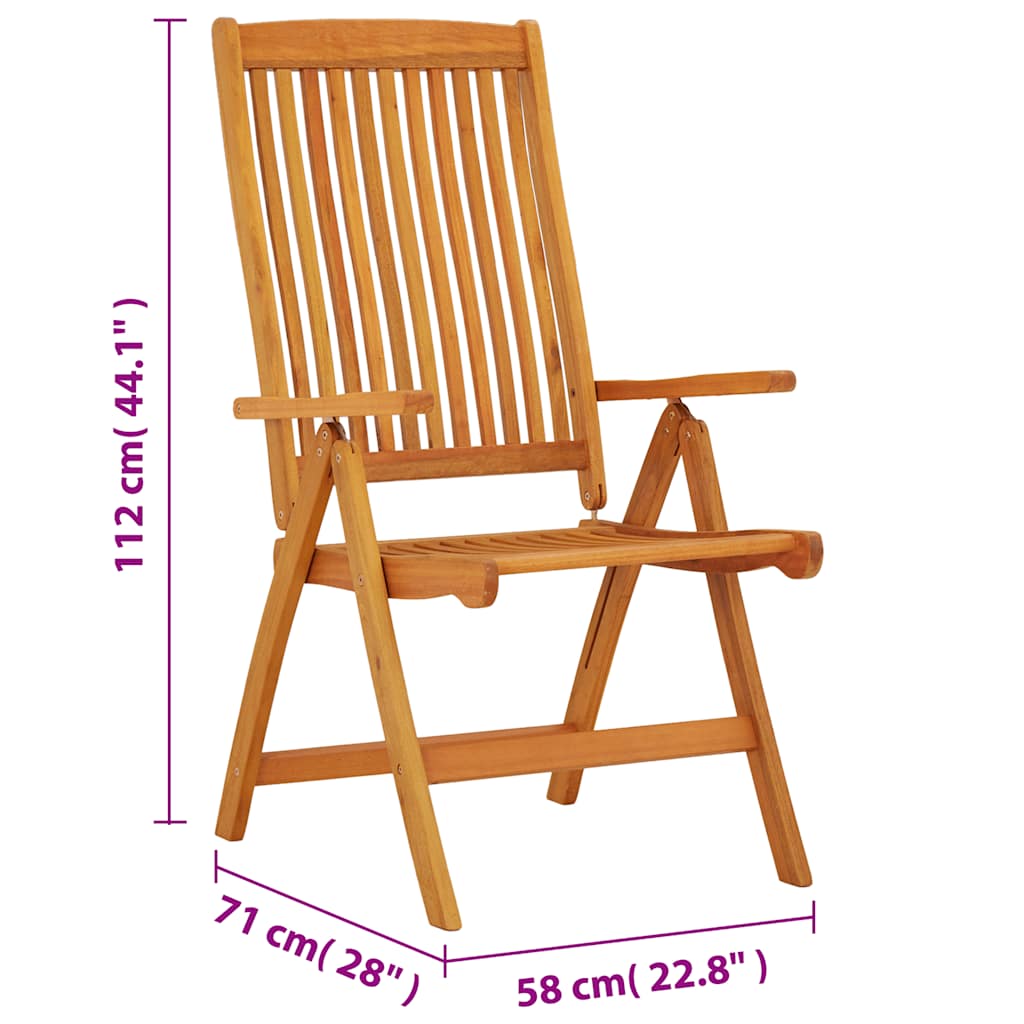 Folding Garden Chairs 2 pcs Solid Eucalyptus Wood