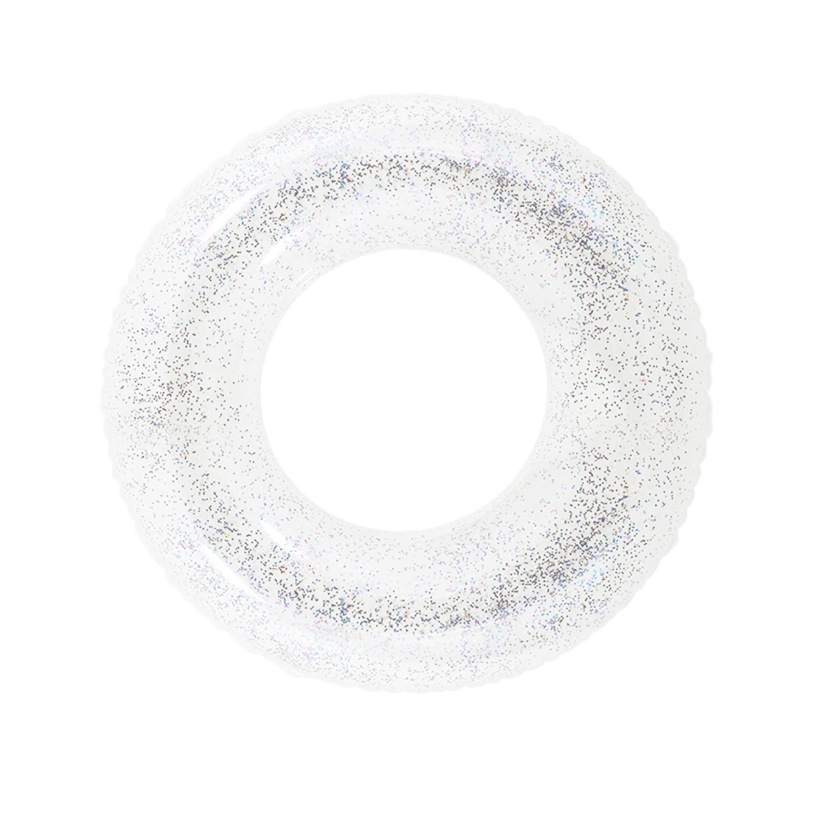 

Надувной прозрачный плавательный круг с блестками, надувной плавательный круг из толстого ПВХ для взрослых One Size