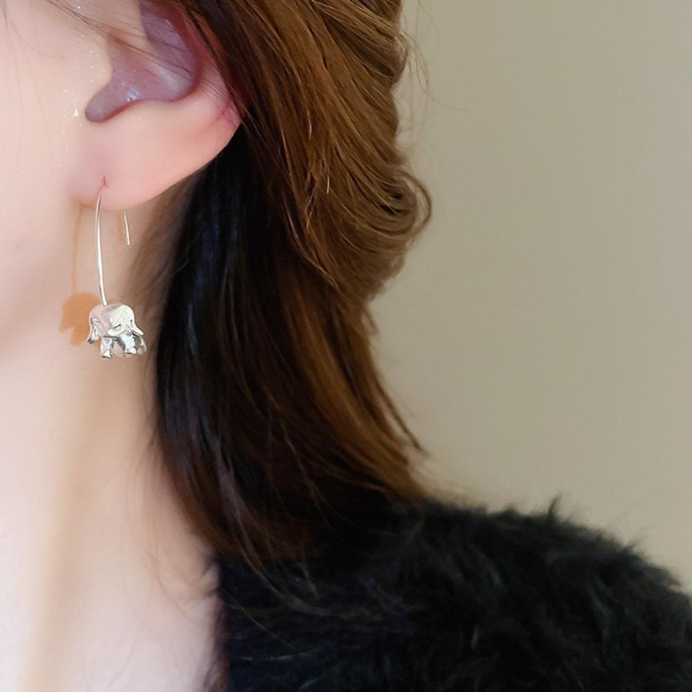 Kreisförmige Dackel Creolen Niedlicher Damen Ohrschmuck Runde Dackel Ohrringe Damen