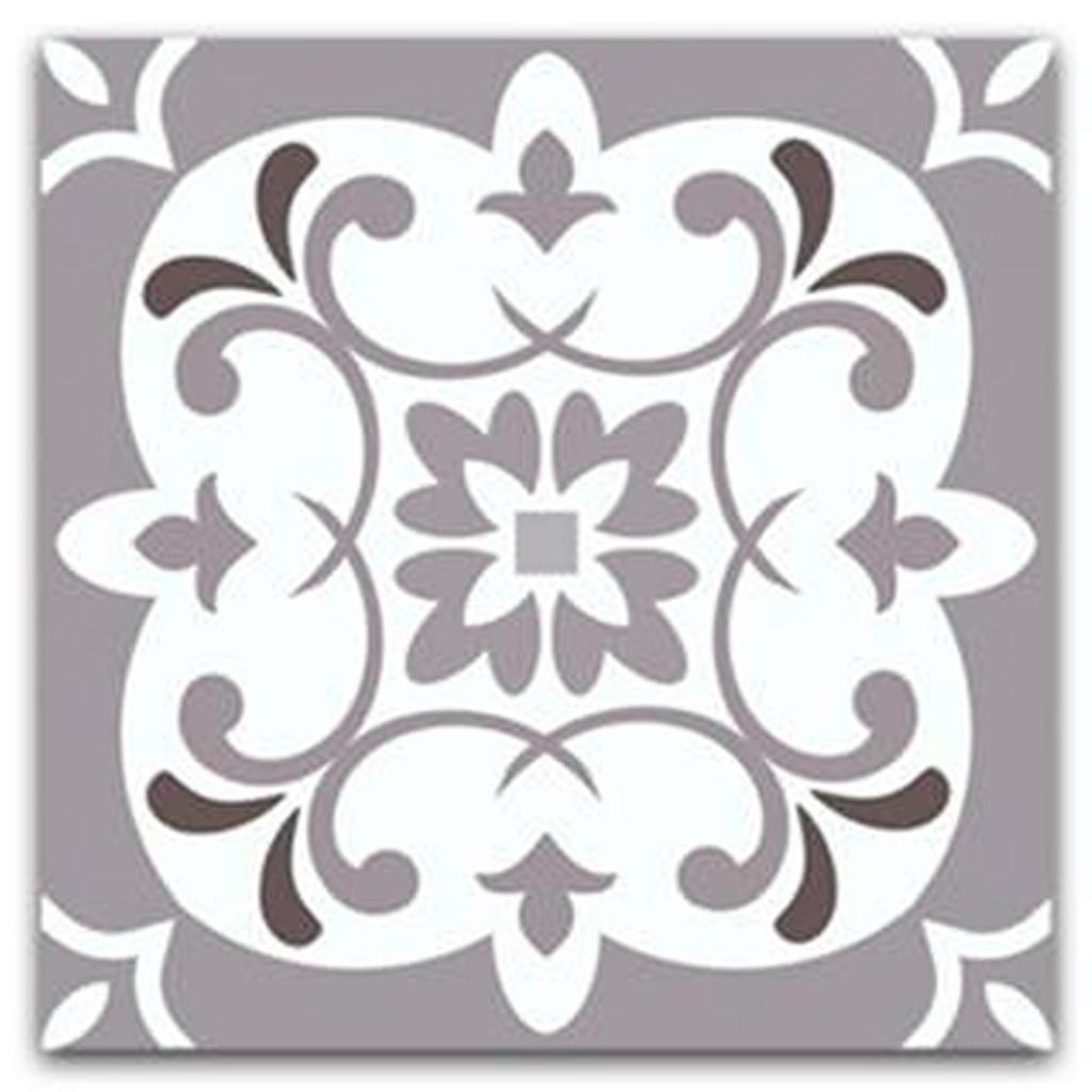 Les Trésors De Lily [Q5868] - Dessous de plat 'Boho' gris blanc (carreaux) - 18x18 cm