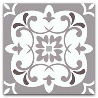[Q5868] - Base de descanso 'Boho' cinza branco (xadrez) - 18x18 cm