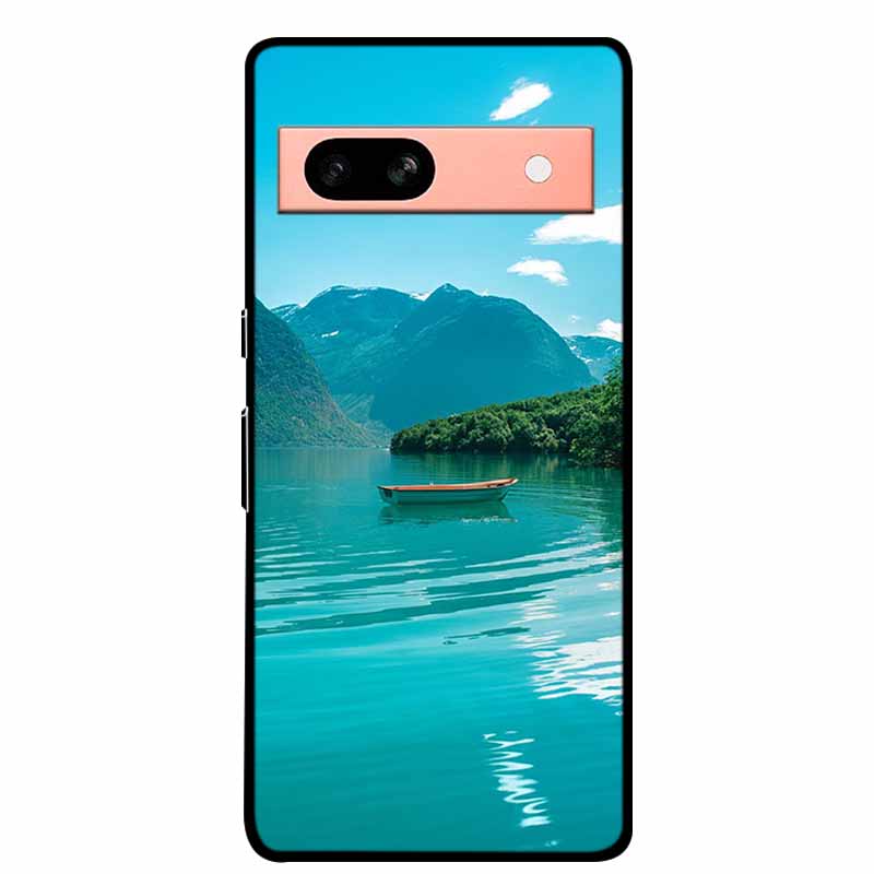 Per Google Pixel 7a 5G Custodia 6.1" Cover Fiori Bordo Nero Silicone TPU Morbida Cover Posteriore Per Google Pixel7a 2023 Custodia Telefono Fundas
