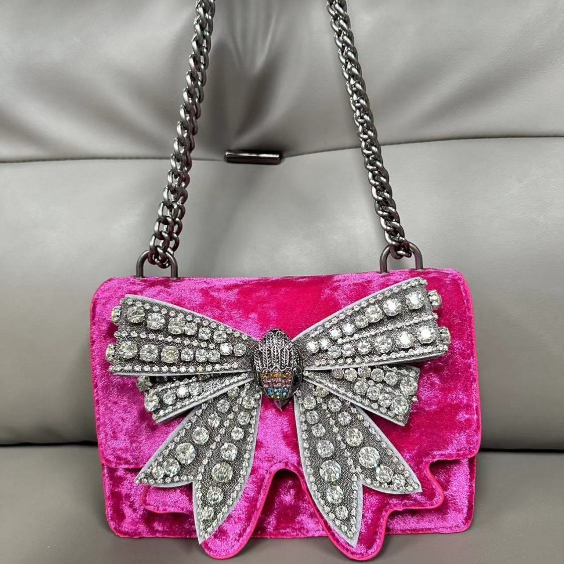 Sports bag Londen Diamant Bezaaide Strik Tas Mode Luxe Dames Handtassen Ketting Schouder Crossbody Tas Vlinder Meisje Feest Cadeaus