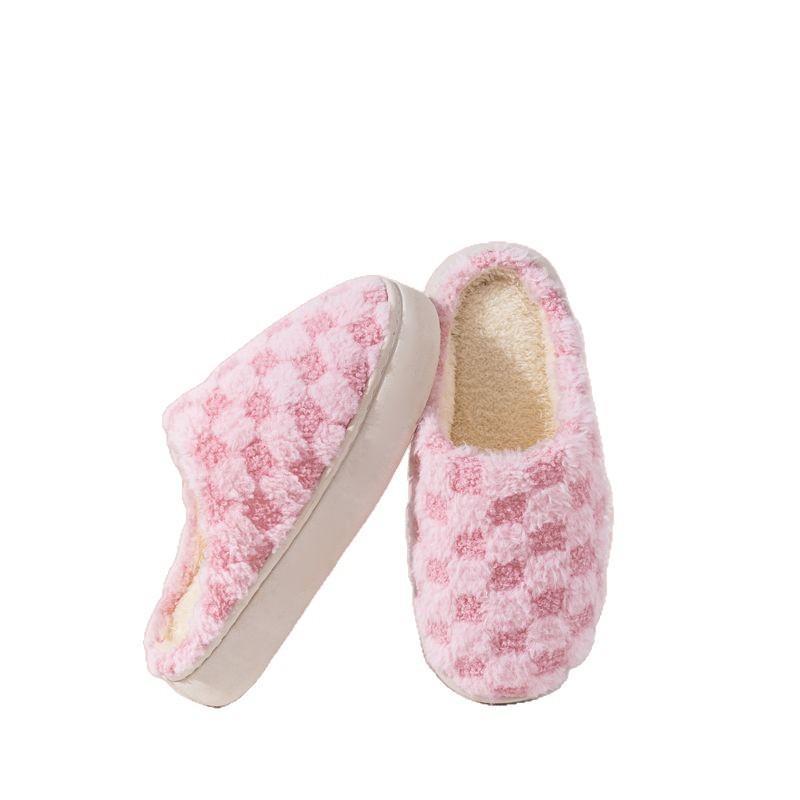 Plush Cotton Slippers Cute and Simple Winter Hospitality Home Outdoor Non-slip Couple Warm Cotton Slippers