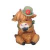Colorful Resin Cartoon Cow Ornament Handmad Statue Highland Cow Decor Ornament Collectible Animal Action Figure Birthday Gift