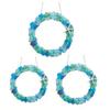 Sea Glass Wreath Handmade Coastal Style Christmas Ornament for Front Door Window Kitchen Cabinet Chair Wall Home Decor