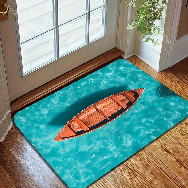 Mehrere Größen Das Meer ist ein kleines Boot Teppich für Wohnzimmer Schlafzimmer Sofa Heimdeko Rutschfeste Bodenmatte Moderne Teppiche Große Größe