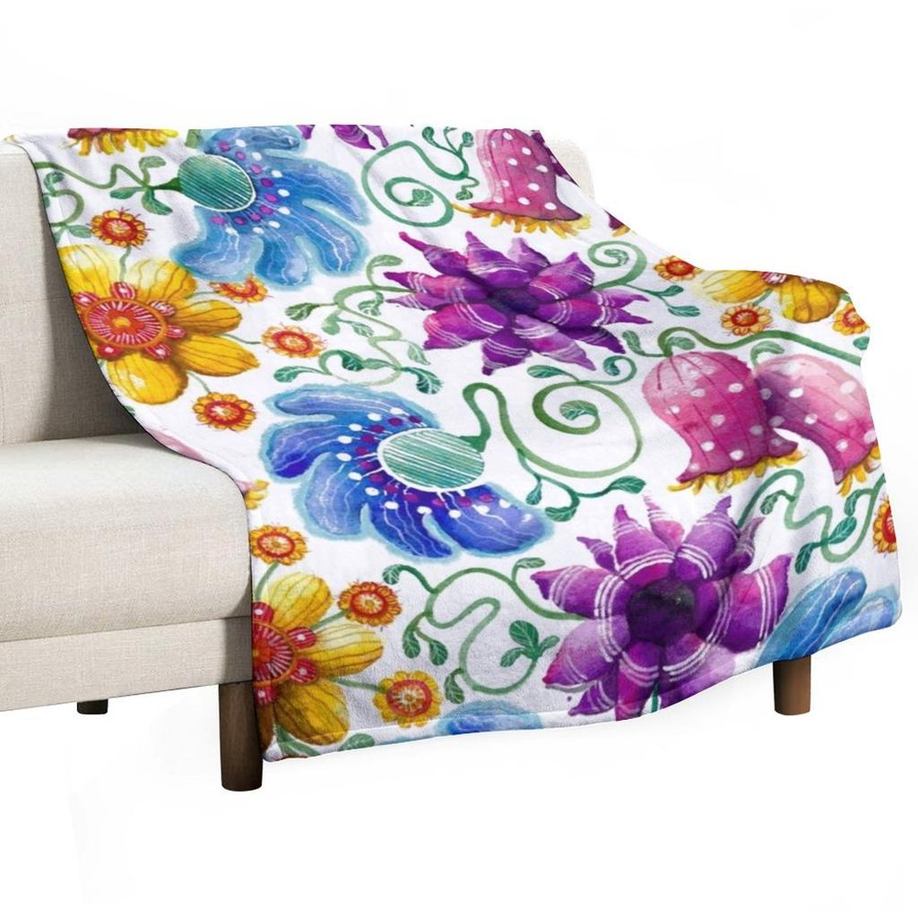 Summer Flowers Throw Blanket Blankets For Bed Plaid Stuffeds Luxury Throw Blankets