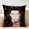 VVtuber Vox Akuma Cute Anime Cushion Cover Natural Linen Organic Fabric DoubleSided Printing Room Sofa Decor Pillow Case