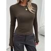 Women's Clothing Winter Y2K Slim Long Sleeve Top Tshirt