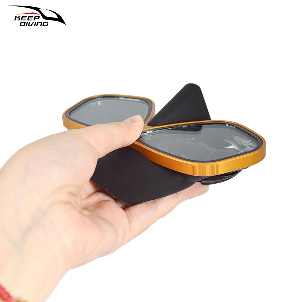 Free Diving Mask Ultra Low Volume Snorkeling goggles  Color Alloy Frame  Diving Goggles For Scuba Dive