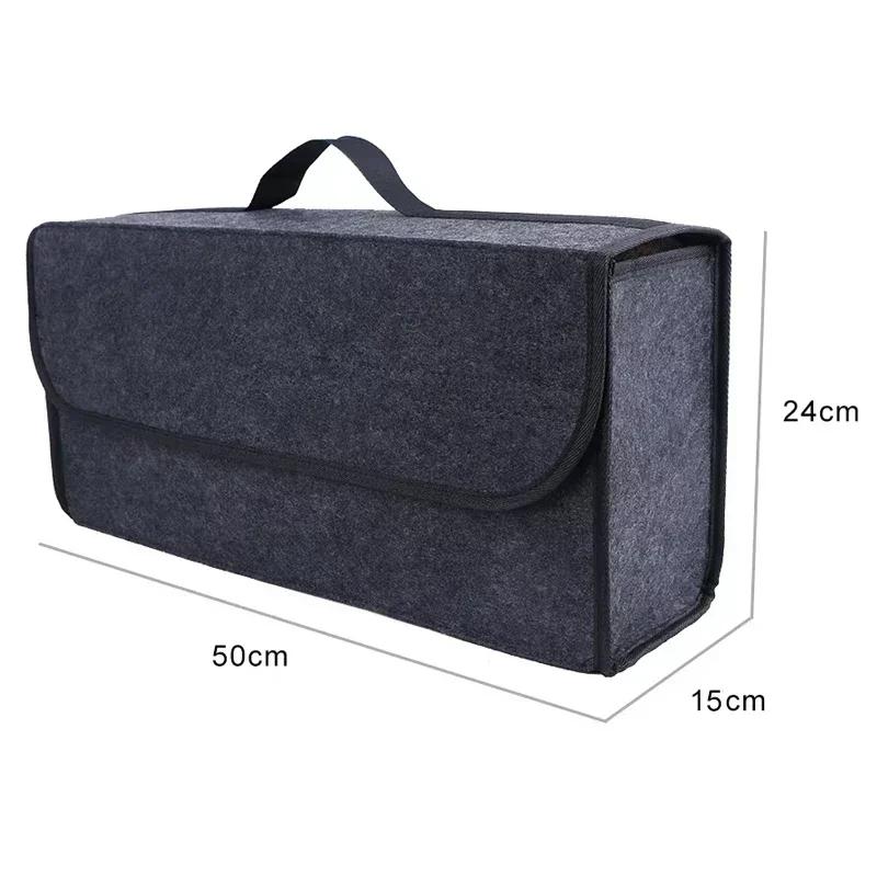 2026 Trunk Organizer With Lid Sturdy Car Storage Bag Collapsible Trunk Organizer Soft Felt Storage Box For Car Trunk Grocery Suv