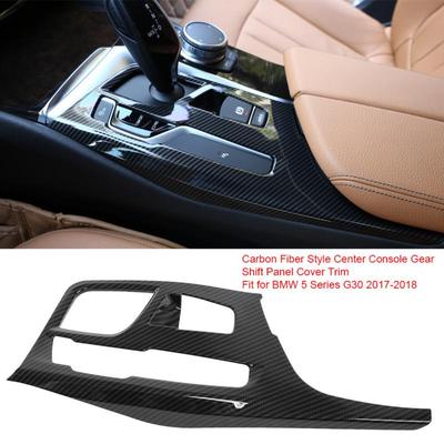 Cubierta Decorativa de Plástico ABS Estilo Fibra de Carbono para el Panel de la Consola Central y la Palanca de Cambios de BMW Serie 5 G30