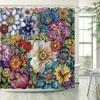 Vibrant Floral Fantasy Shower Curtain - Waterproof,Mildew-Resistant With Exotic Flower Design For Lively,Colorful Bathroom Decor