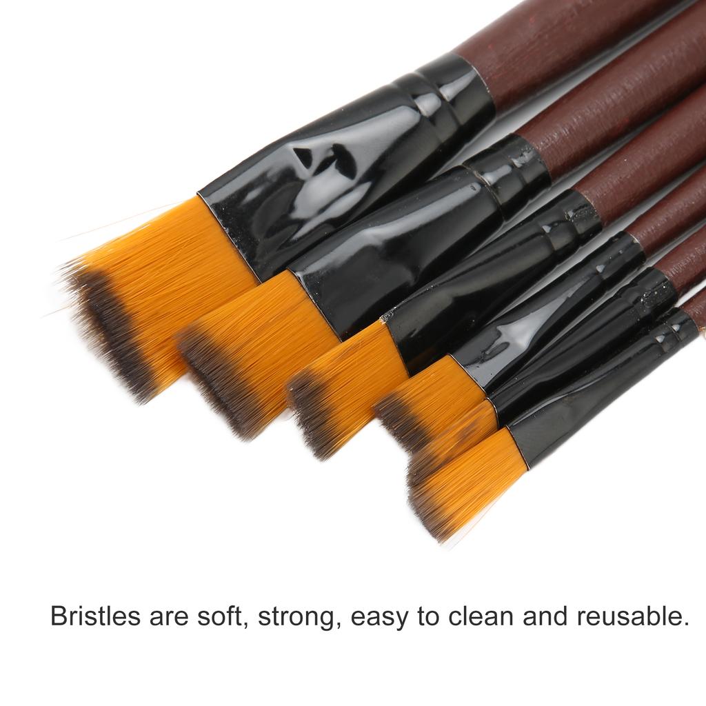 6 Stück Ölfarbenpinsel Set Aquarell Malpinsel Körperbemalung Make-up Pinsel für Halloween Party