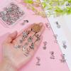 48Pcs 12 Styles Brass European Dangle Charms Antique Silver Pendants Tibetan Style Dangle Pendants Butterfly Moon Star Flower Tree Clover Angel