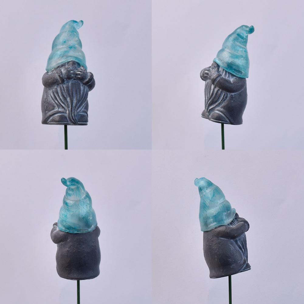 3Pcs Glowing Resin Gnome Garden Stakes, Outdoor Lawn Ornaments Decorative Yard Art Stakes for Patio Porch Flower Bed Plant