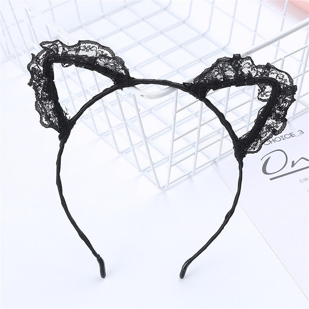 Party Masquerade Lace Cosplay Headwear Cat Ear Headband Hair Accessories Fancy Dress Hairband