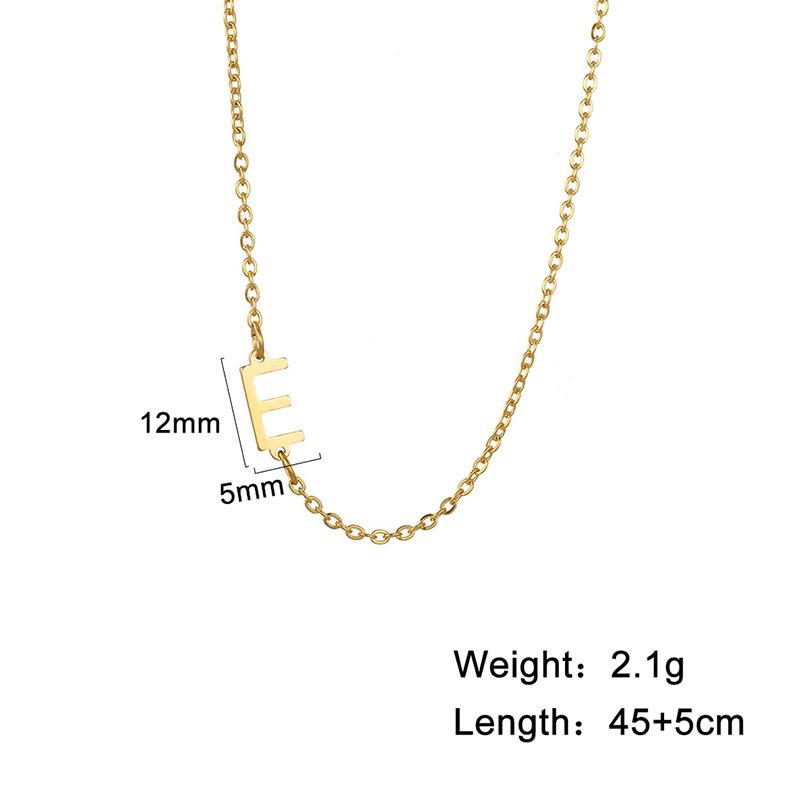 A-Z Letter Choker Necklace Personalized Alphabet Side Pendant Jewelry Gift for Birthday and Fashion Accessories