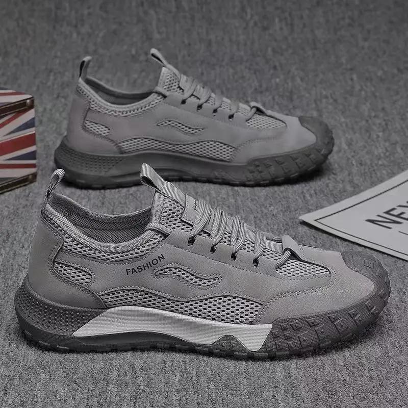 

Fashion Breathable Men s Casual Sneakers Gray Thick Platform Unisex HikingTrekking Shoe in Promotion Walking Light Gym Male Sports Shoes 46