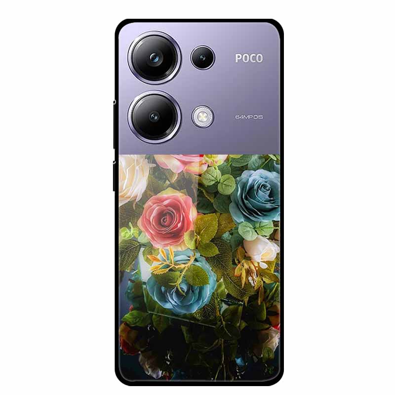 Painting Cover For Poco M6 Pro GlassTempered Glass Case Hard Back Shield for Xiaomi Poco M 6 Pro 6.67" Colourful Phone Fundas