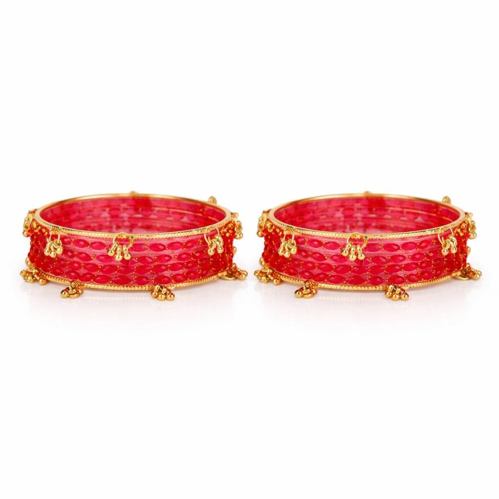 Ensemble de 16 Bracelets Tendance Élégants en Verre et Ghungroo Cachemir pour Femmes et Filles | Derniers Bijoux Traditionnels Festifs pour Mariage Fête