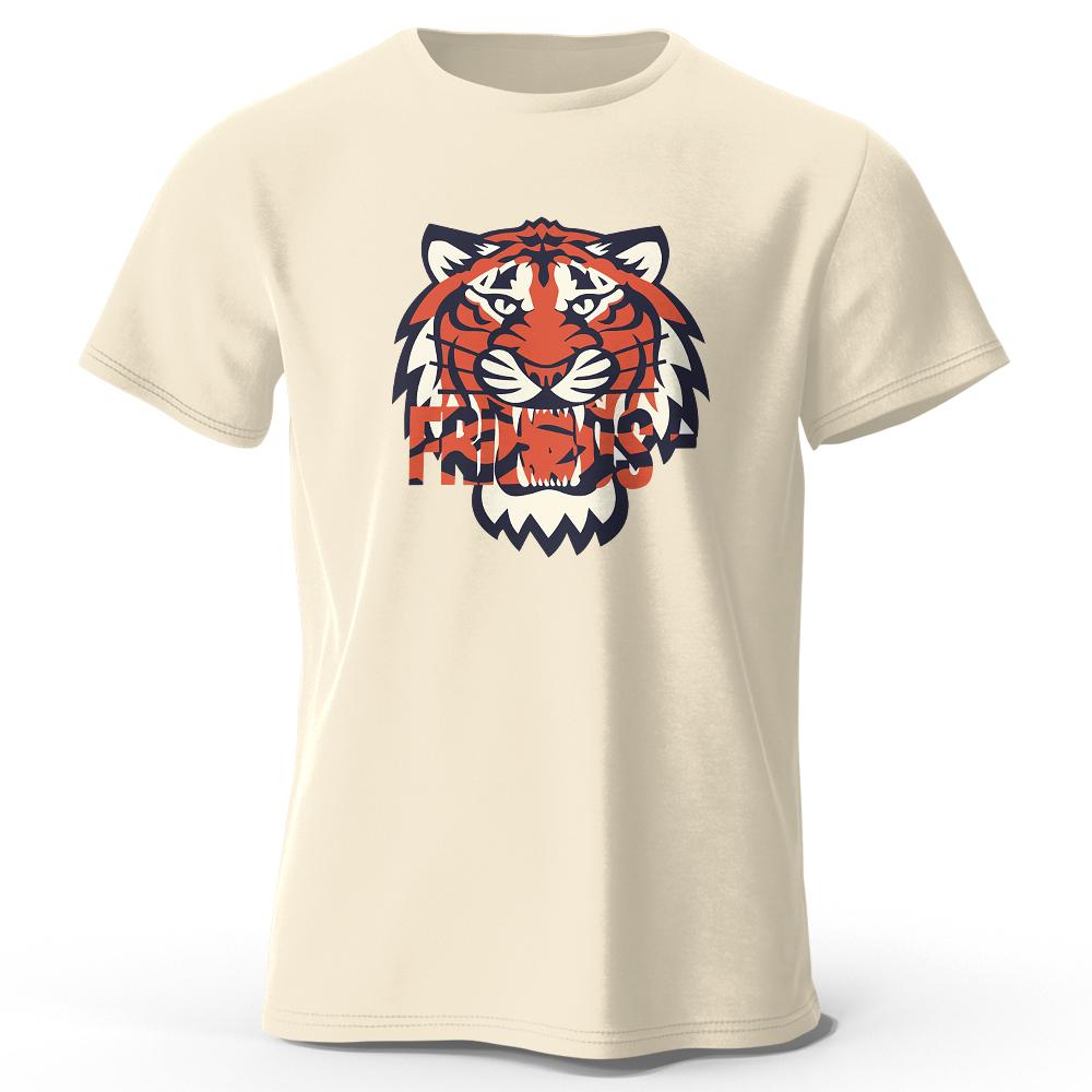 Pánské 100% bavlněné tričko s potiskem tygra Klasické tričko pro muže ženy Nadměrné letní topy trička