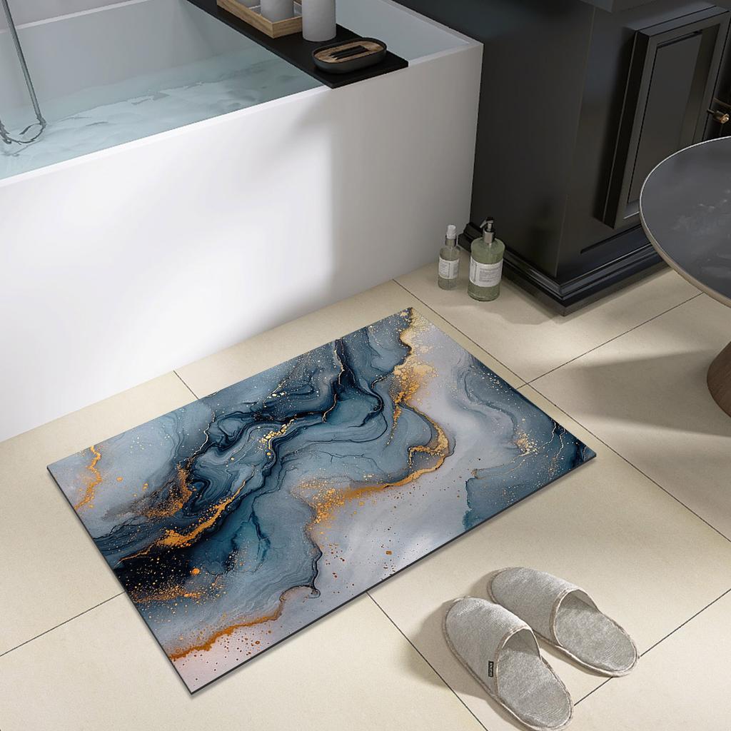 Diatomite Bathroom Shower Bath Mats Foot Mat Quick Dry Non-slip Toilet Carpet Rug Doormat Washable