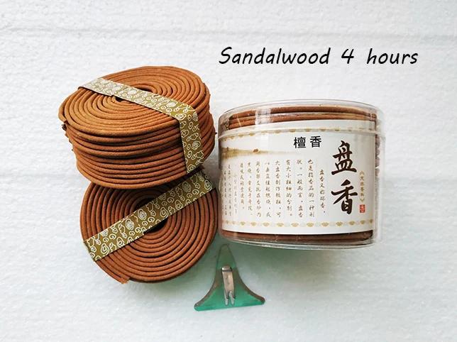 Natrual 48ring/box sandalwood incense coils with mini metal incense holder household Fragrance indian busshist Lavender