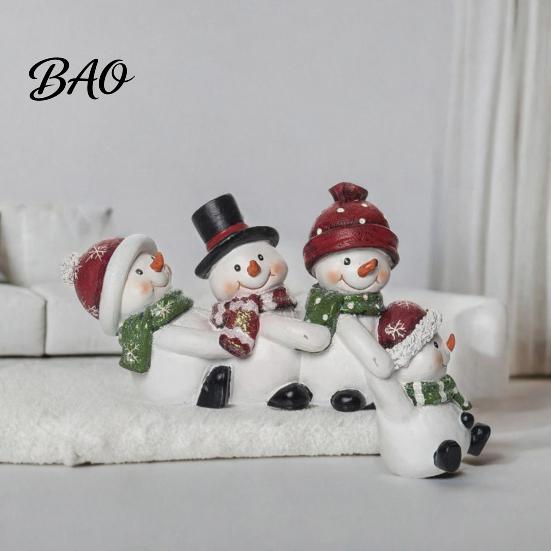 Indoor Festive Window Displays Christmas Table Edge Sitter Figurine, Tug of War Hanging Character Decor, Snowman Humorous Xmas Party Favors