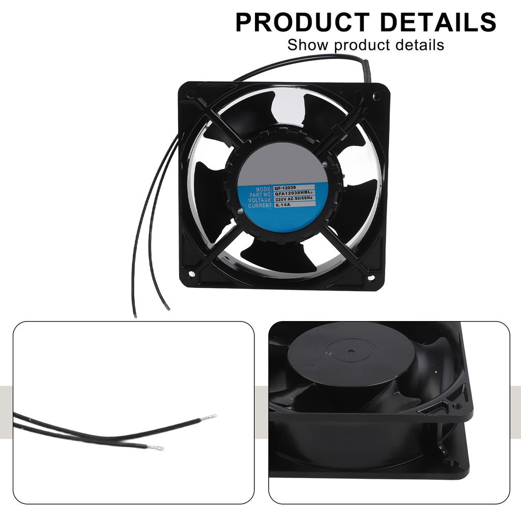 Thermal Axial Fan for Fireplace Cassette Systems Robust Metal Construction for Heat Circulation in Diverse Heating Applications