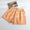 Summer Home Checkered Small Floral Shorts Thin Fresh Sports High Waist Thin Wide Leg Loose Casual Pajama Pants Women