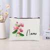 Flower Personalized Name Lipstick Bag Travel Make Up Pouch Kawaii Coin Purse Aesthetics Cosmetic Organizer Gift for Your Lover