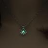 Creative Hollowed Lotus Glow In The Dark Pendant Necklace Luminous Jewelry Chain