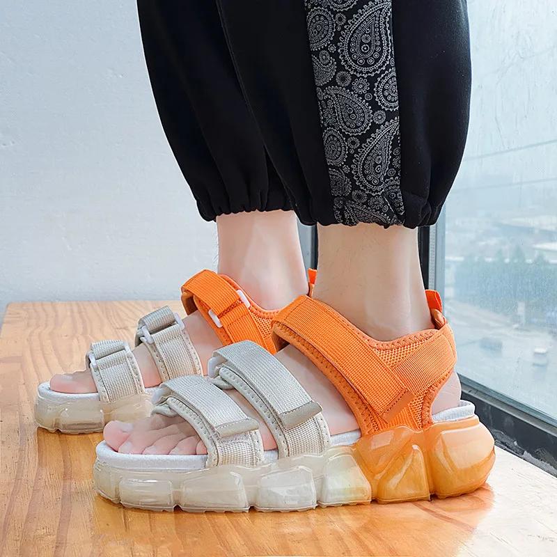 Korean Fashion Men Summer Sandals 2025 Beach Men's Platform Sandals Hook & Loop Luxury Designer Sandals Men sandalia masculina